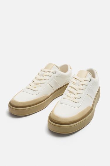 SNEAKERS WITH CONTRAST SOLES - White by Zara - Image 3