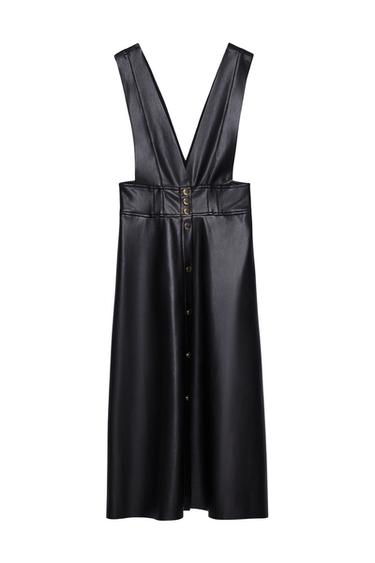 MIDI PINAFORE DRESS WITH BUTTONS