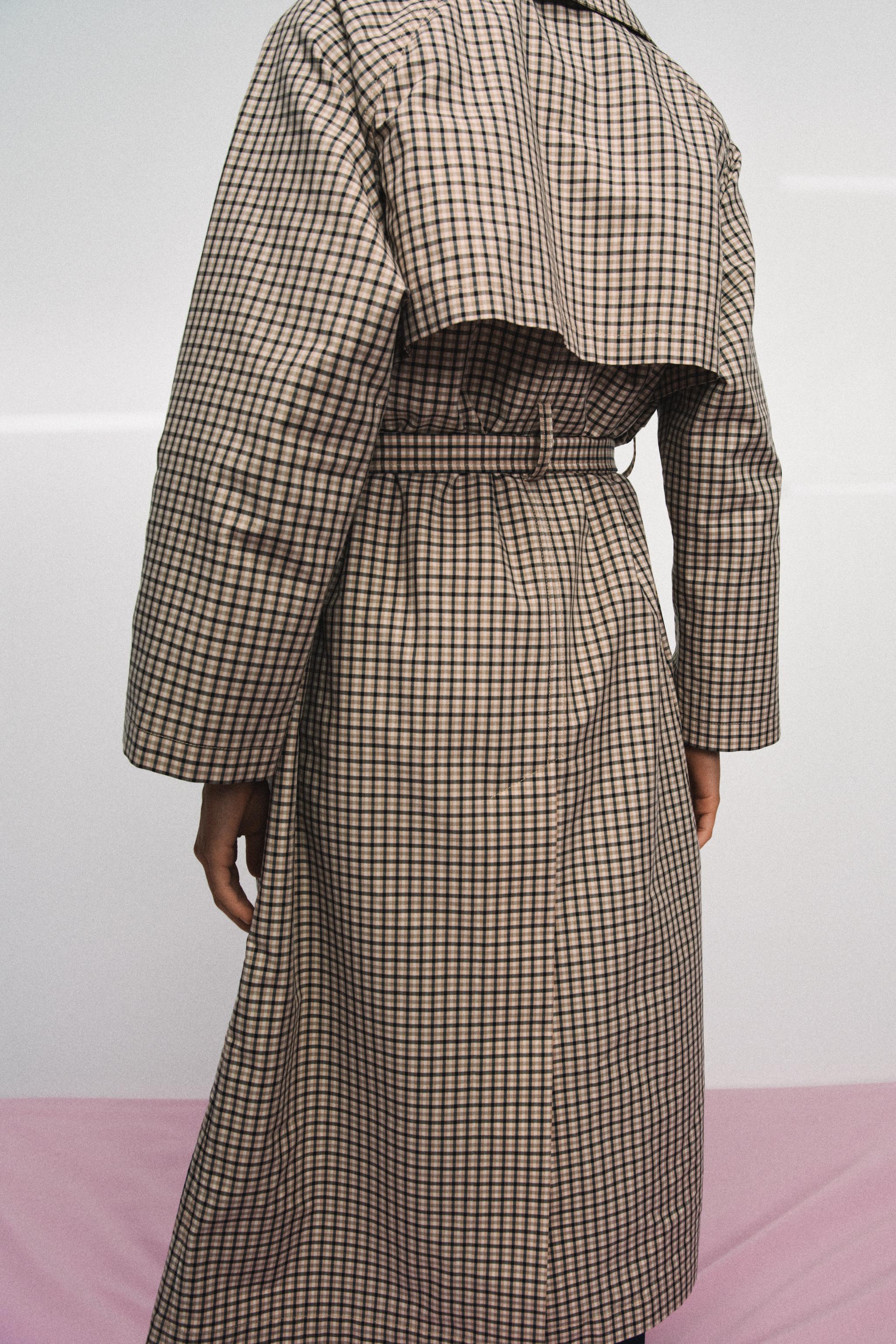 ZW COLLECTION OVERSIZED PLAID TRENCH COAT