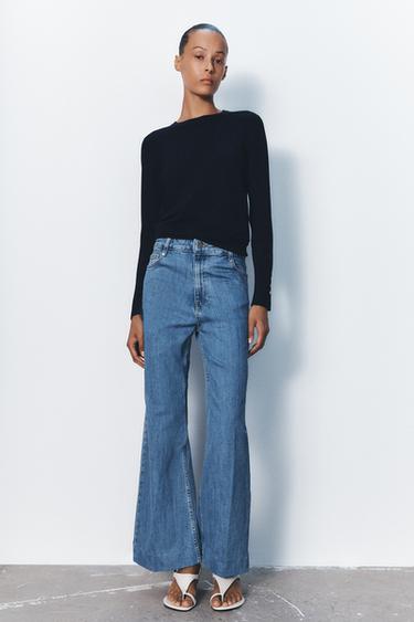 Zara BASIC PLAIN KNIT SWEATER - Navy blue