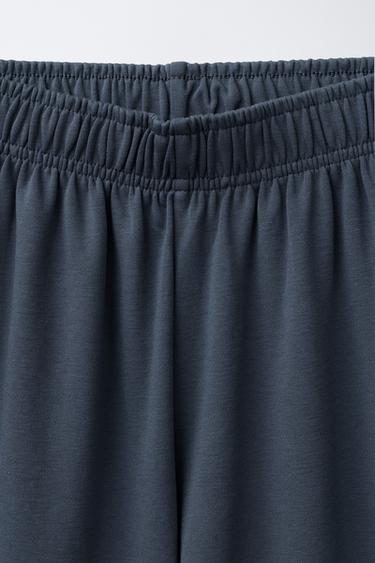 ENSEMBLE SWEAT ET PANTALON EN MOLLETON À JAMBES LARGES UNIE - Bleu / Acier de Zara - Image 6