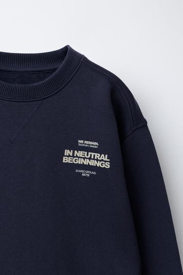 SLOGAN AND LABEL SWEATSHIRT - Navy blue by Zara - Image 2
