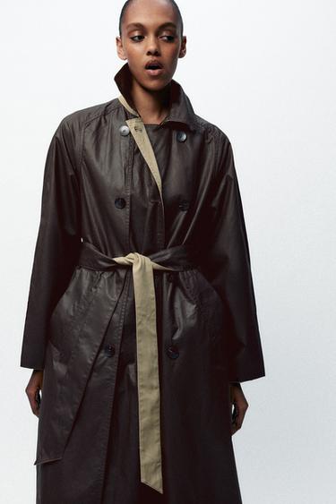 REVERSIBLE TRENCH COAT - ZW COLLECTION - Brown / Ecru by Zara