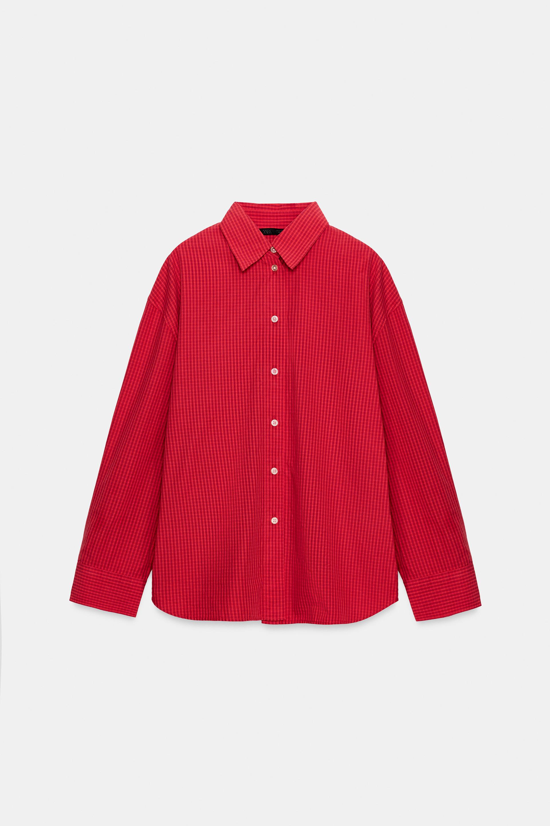 OVERSIZED PLAID POPLIN SHIRT thumbnail 6