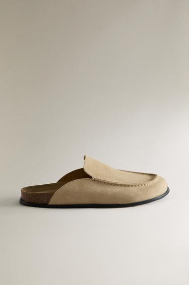 LEATHER MULE CLOG SLIPPERS -  by Zara