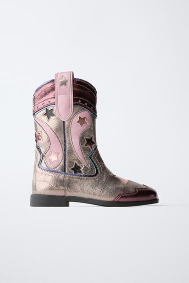 BOTA COW BOY METALIZADA - Gris Antracita de Zara - Imagen 0