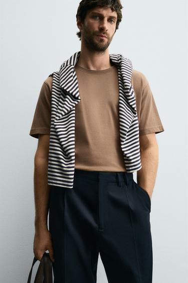 WASHED REGULAR FIT T-SHIRT - Light brown by Zara - Image 5