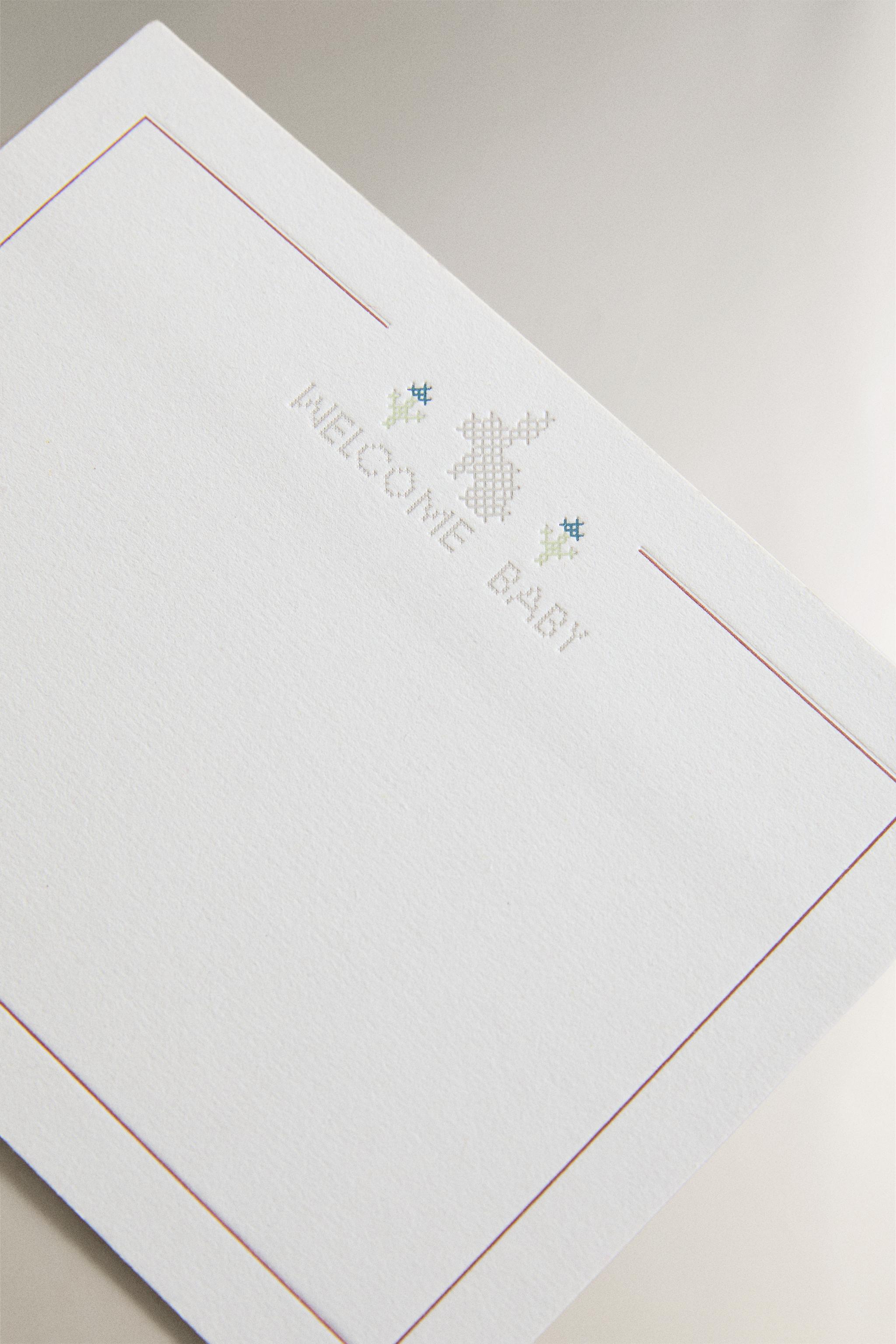 Zara BUNNY WELCOME BABY CARD — фото 3