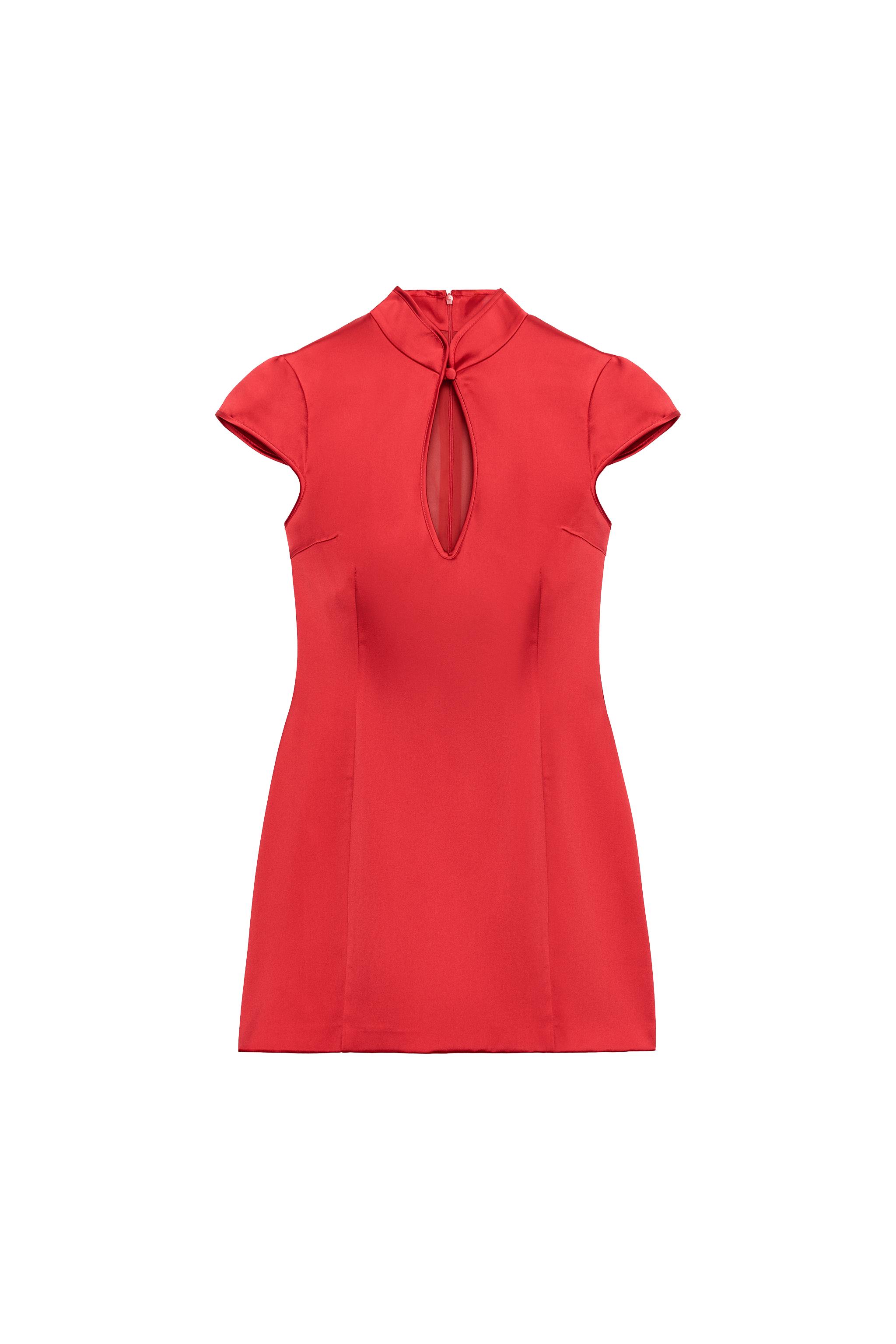 SATIN CUT-OUT MINI DRESS