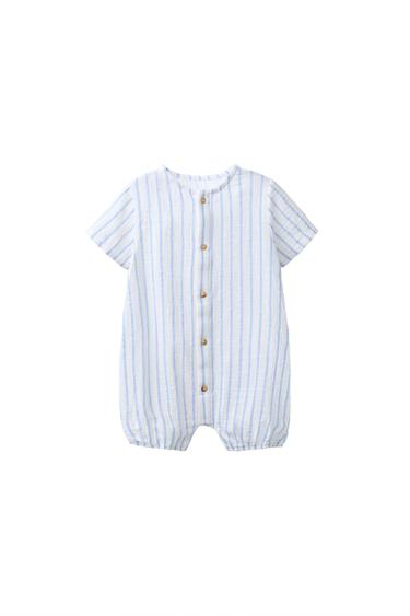 STRIPED TEXTURED ROMPER - Bluish by Zara