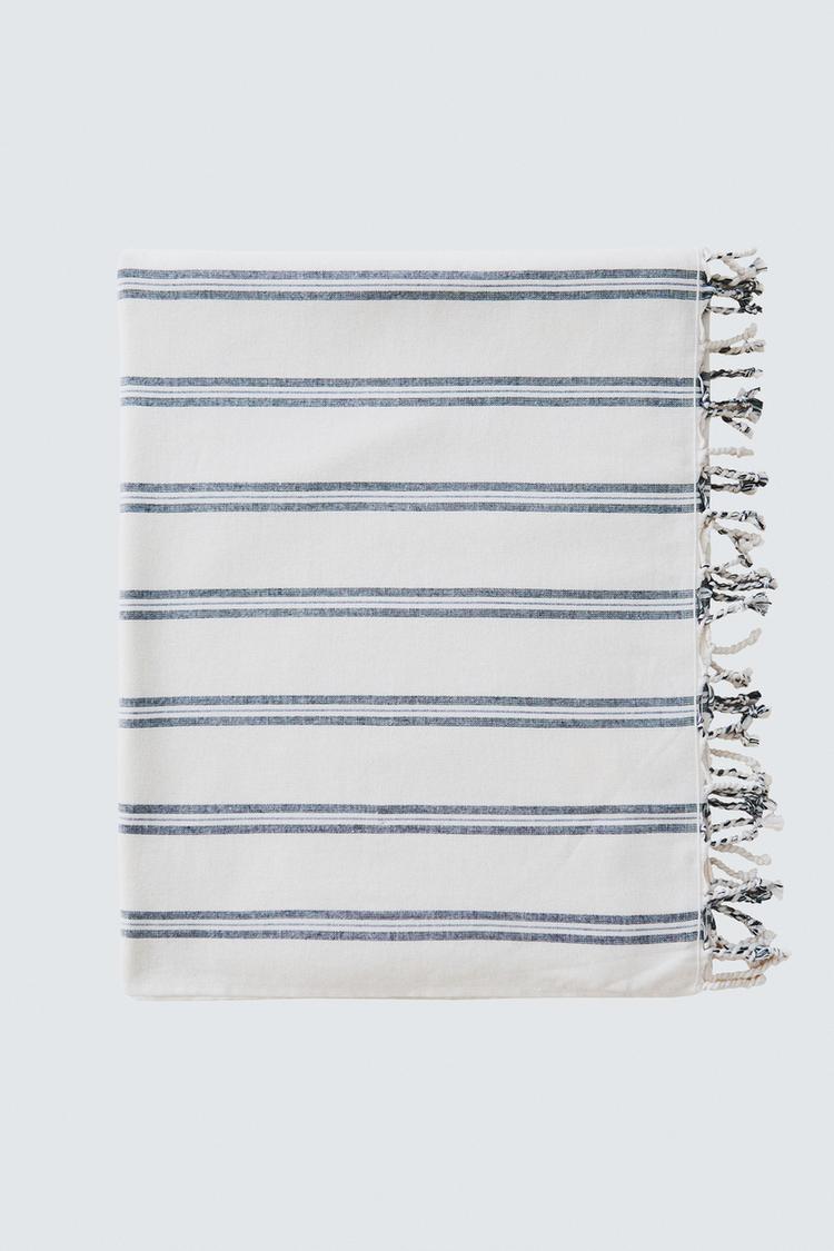 ZARA STRIPED WRAP BEACH TOWEL