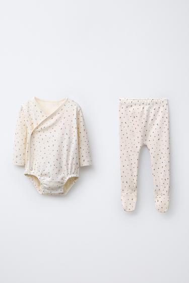КОМПЛЕКТ ИЗ БОДИ И ЛЕГГИНСОВ С ЦВЕТОЧНЫМ ПРИНТОМ — ЭКРЮ от Zara — изображение 0