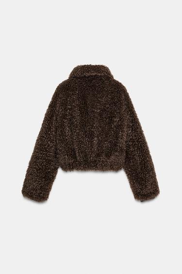 BLOUSON LONG EN PEAU DE MOUTON - Marron de Zara - Image 4