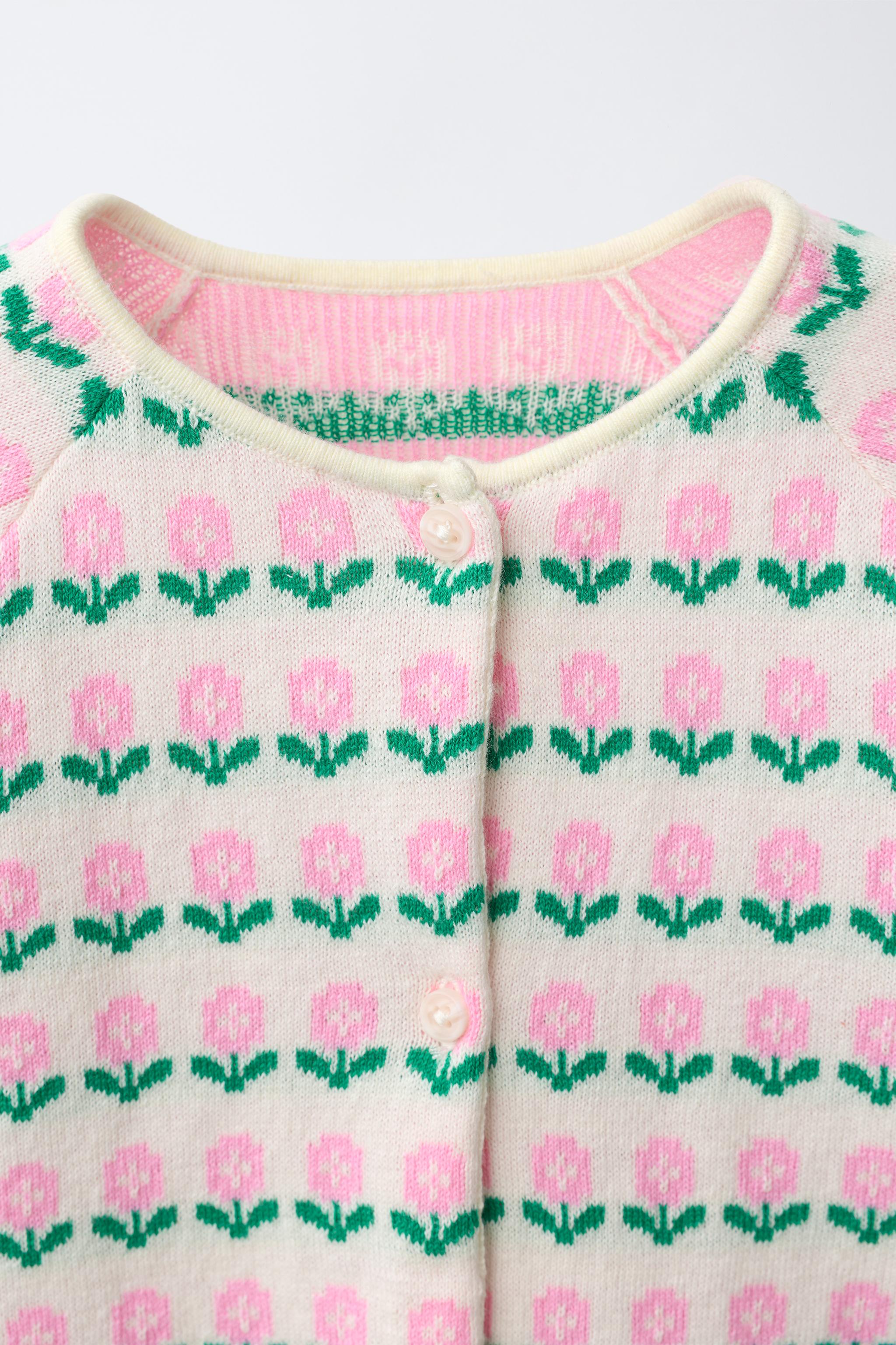 GILET EN MAILLE JACQUARD À FLEURS