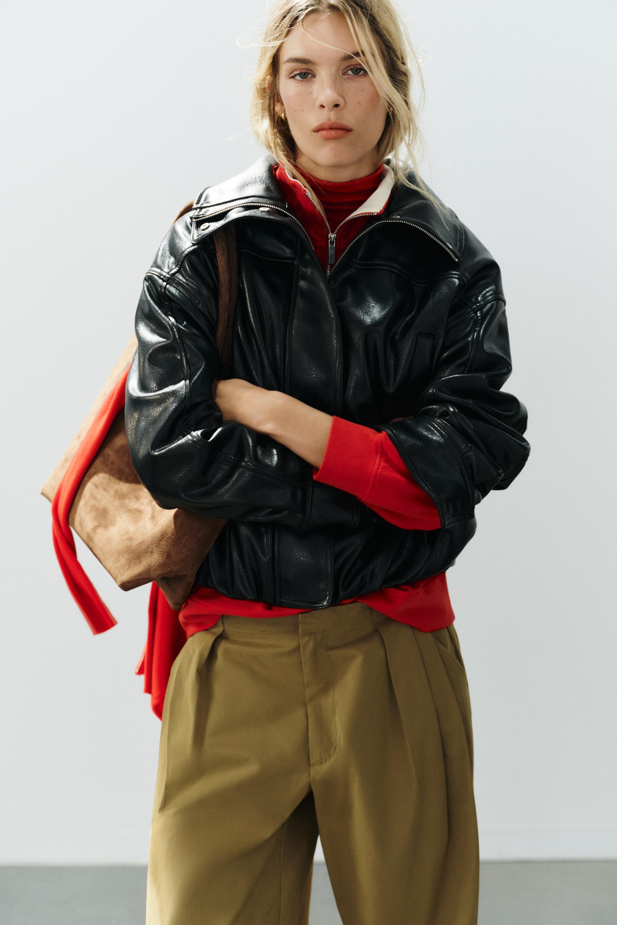 Детские куртки Zara FAUX LEATHER BOMBER JACKET — фото 3