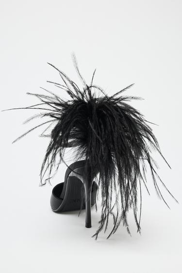 FEATHER FANTASY HIGH HEELS - Black by Zara - Image 5