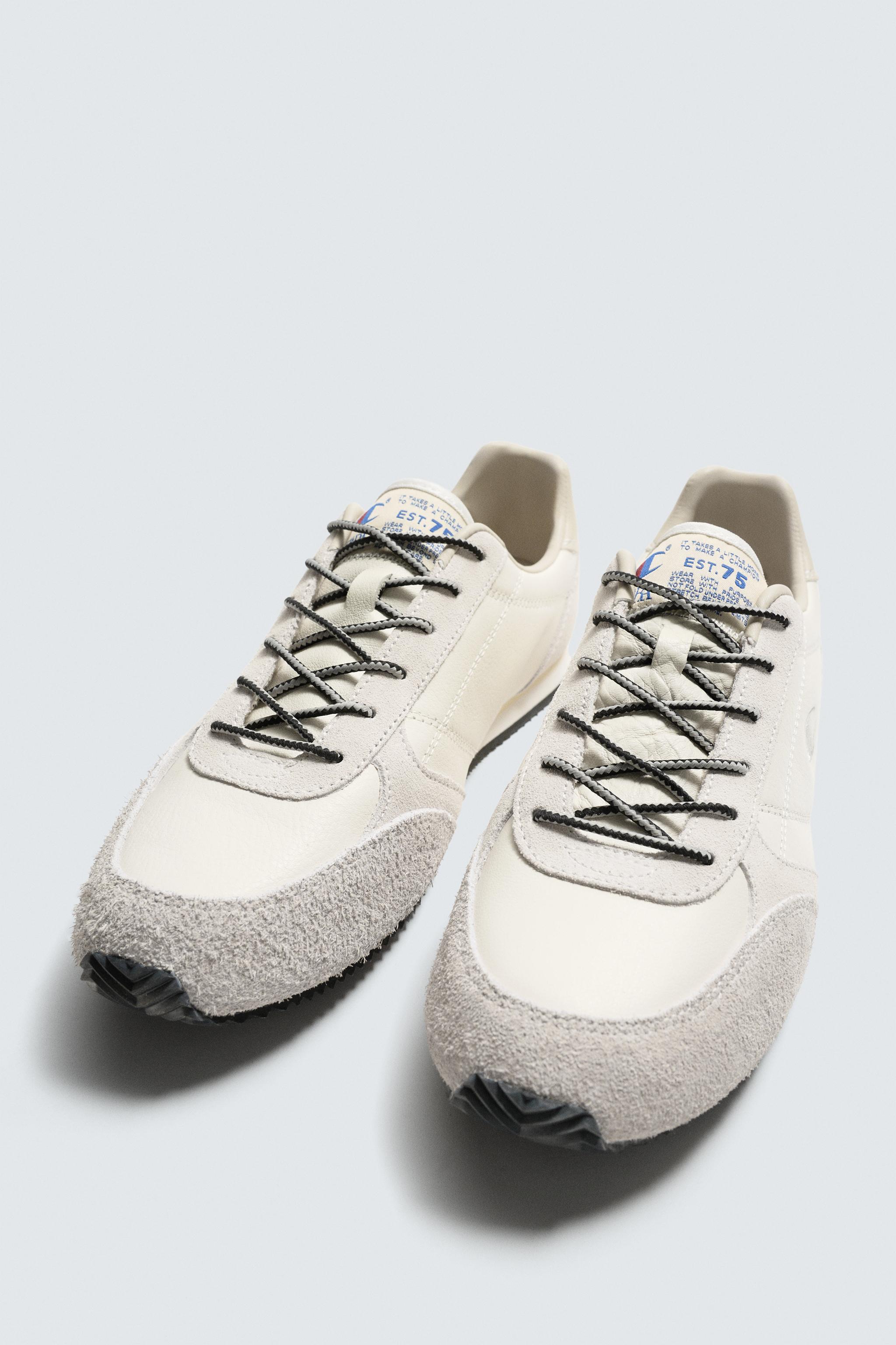 CHAMPION ® X ZARA LEATHER SNEAKERS - White | ZARA United States