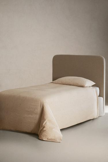 HOUSSE DE COUETTE ENFANT LIN BRODERIE FLEUR - Beige clair de Zara - Image 1