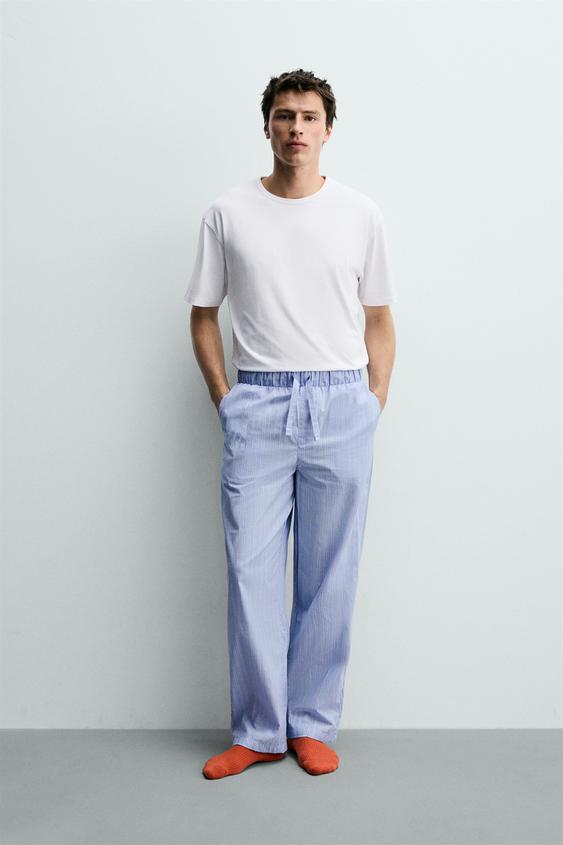 ENSEMBLE PYJAMA PANTALON À RAYURES - Bleu ciel de Zara - Image 0