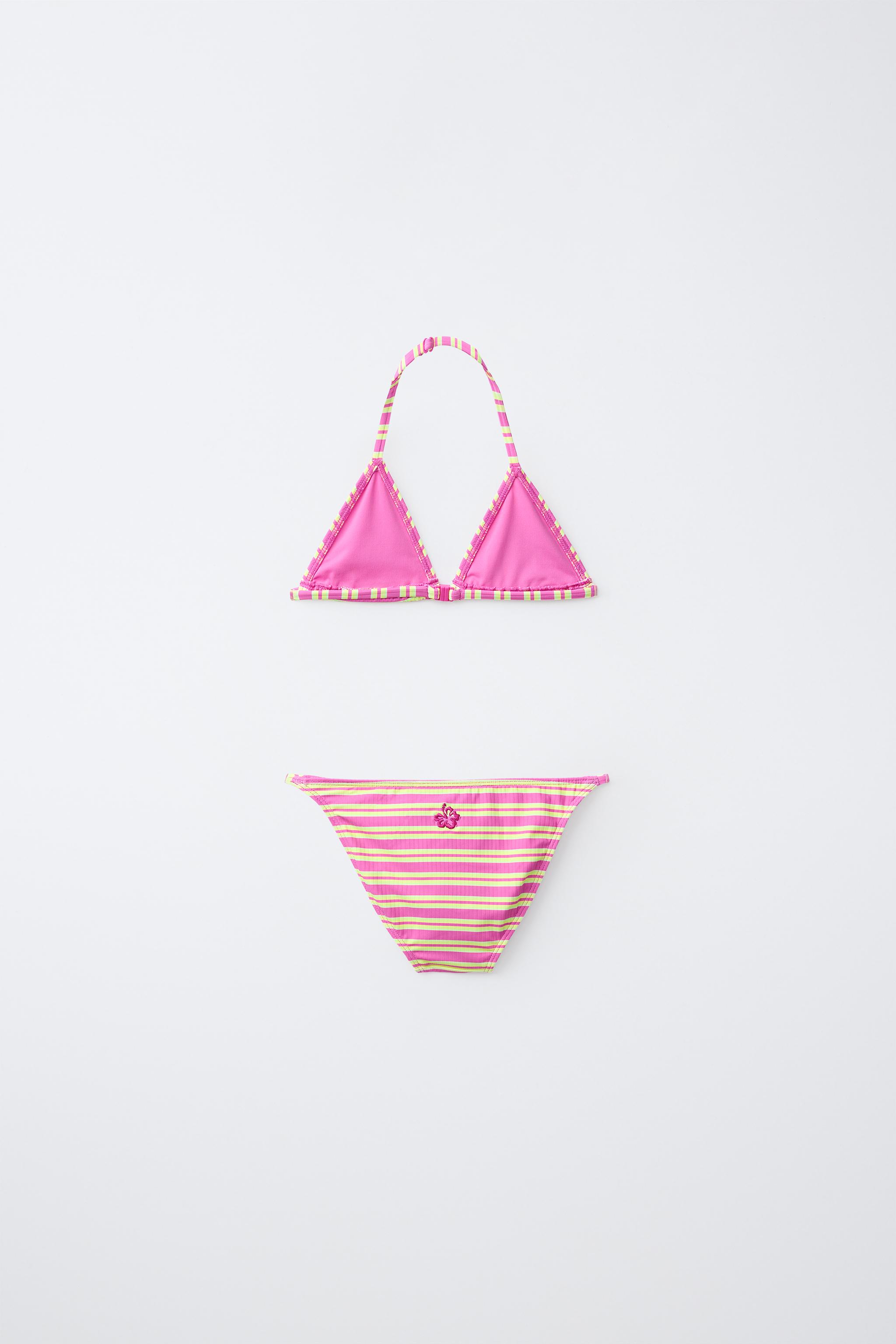 6–14 YRS HIBISCUS RIB STRIPED BIKINI