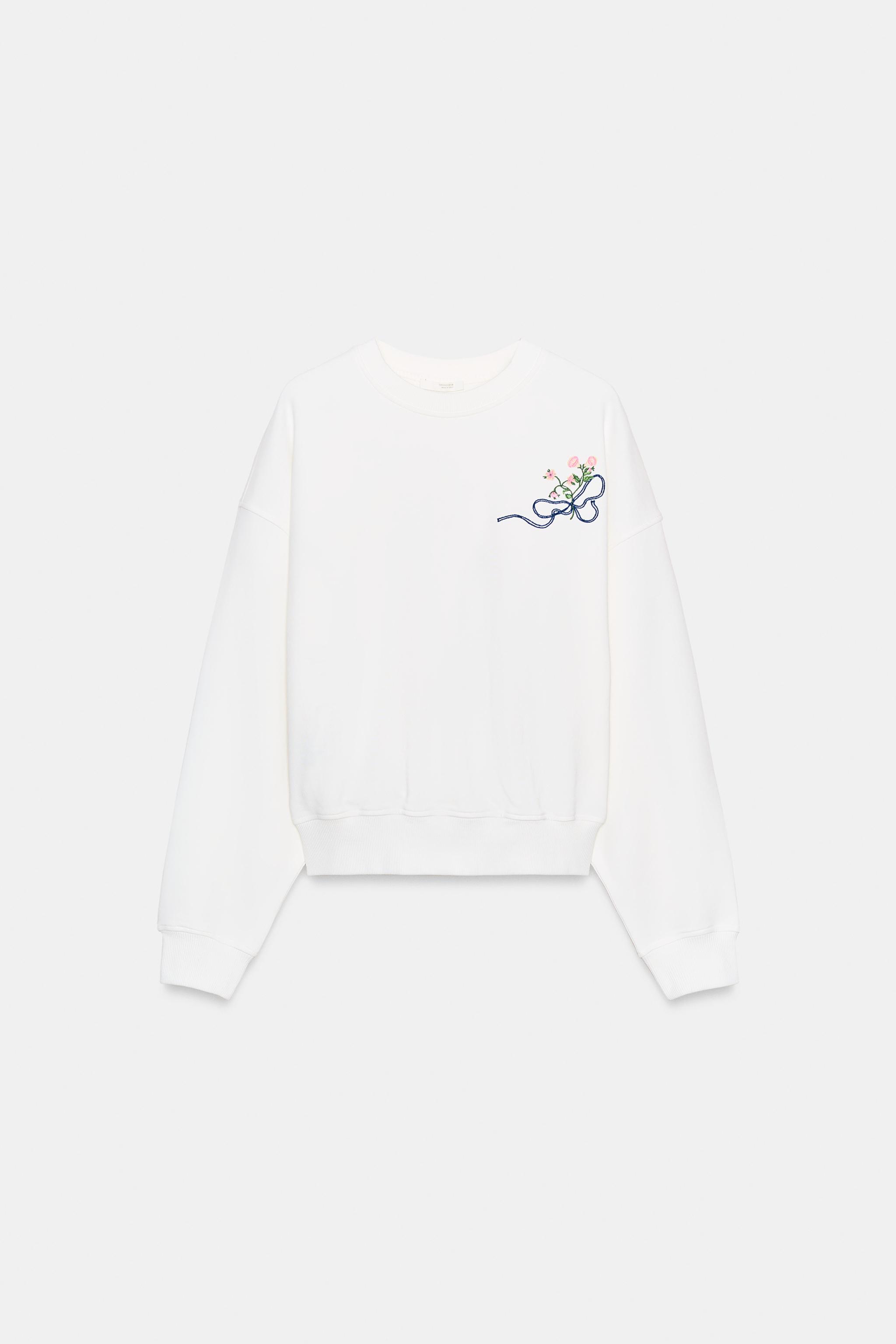 EMBROIDERED FLORAL SWEATSHIRT
