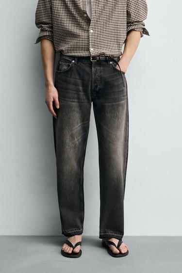 STRAIGHT-LEG JEANS - Charcoal by Zara