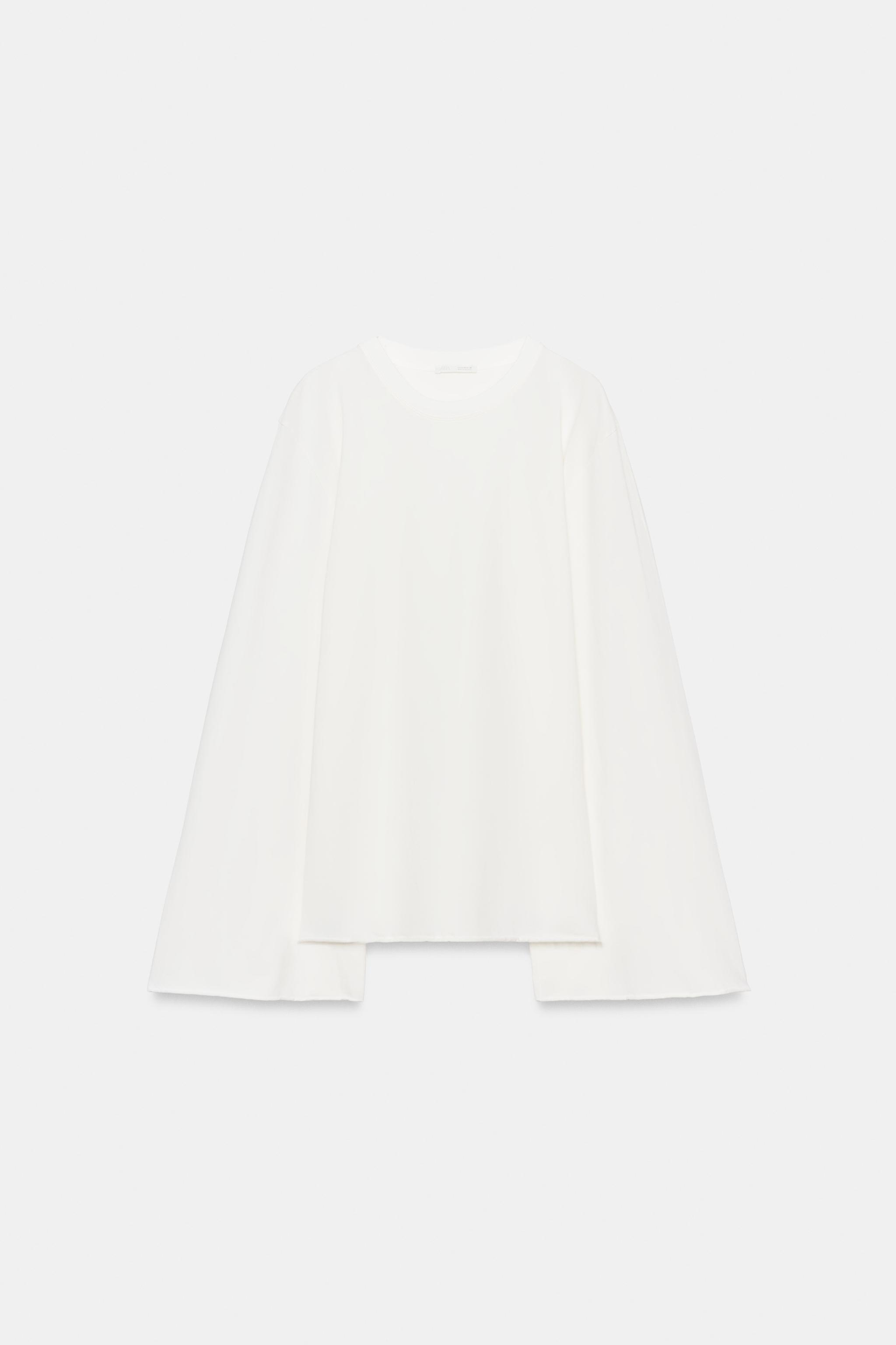 Женские футболки Zara COTTON LONG SLEEVE T-SHIRT — фото 5