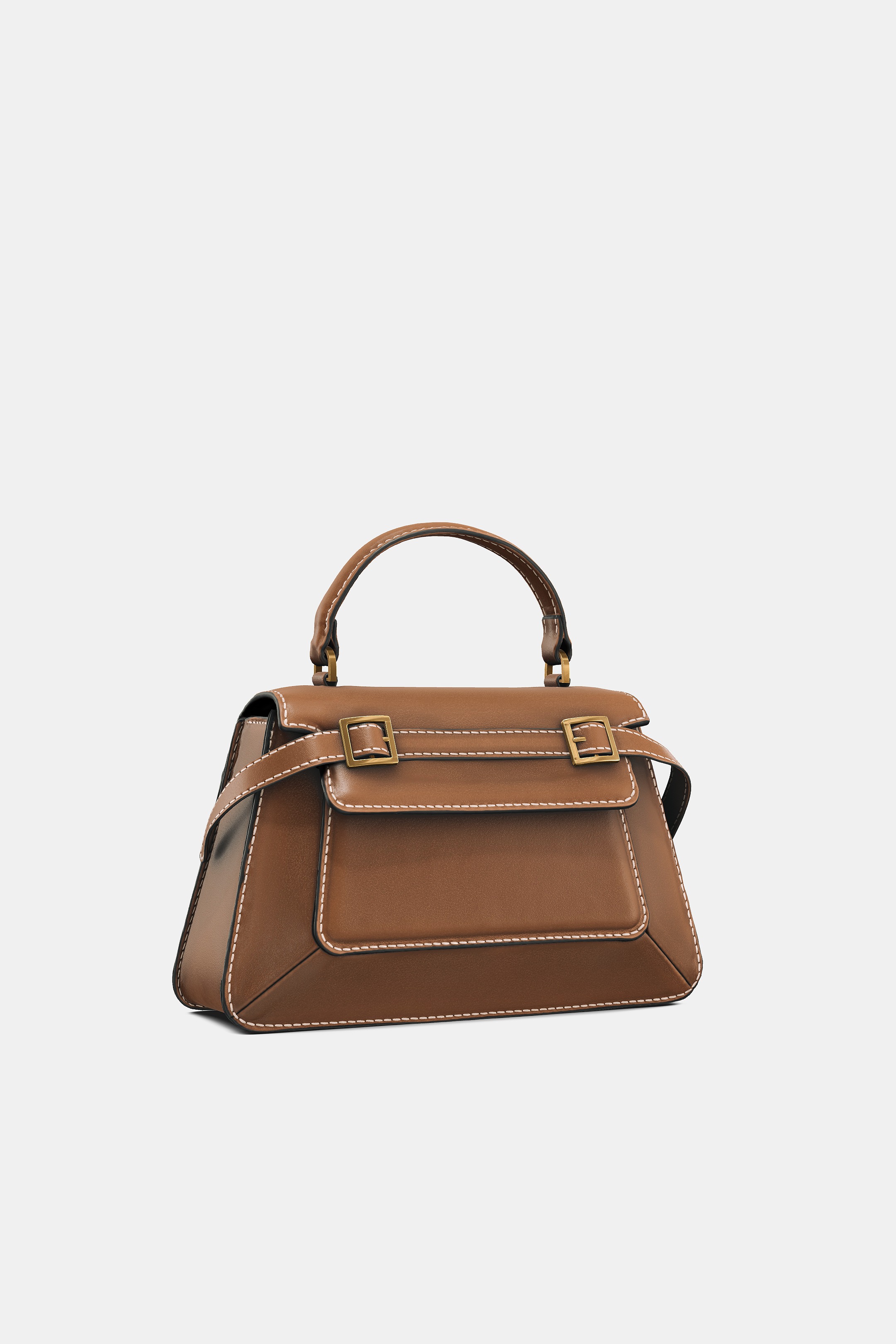 CITY BAG WITH BUCKLES - Dark tan | ZARA South Africa