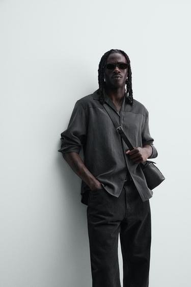 CHEMISE FLUIDE COLOR BLOCK - Gris foncé de Zara - Image 6