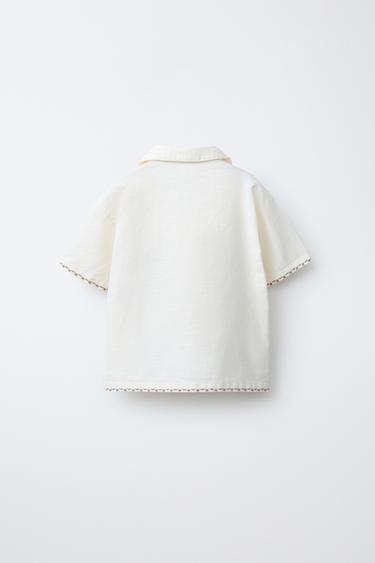 CHEMISE LION BRODÉ - Écru de Zara - Image 1
