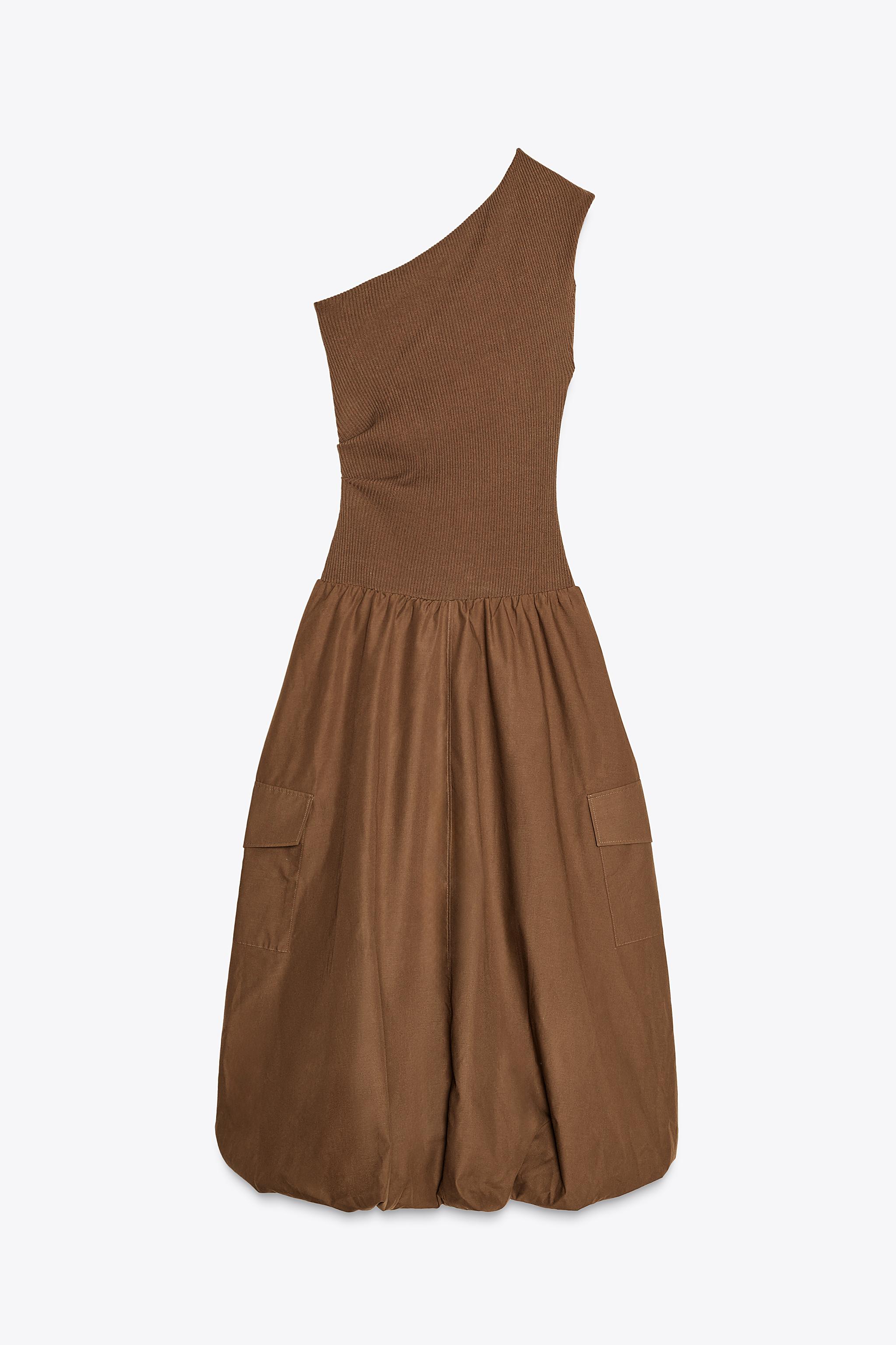 MATCHING BALLOON DRESS - Olive green | ZARA New Zealand