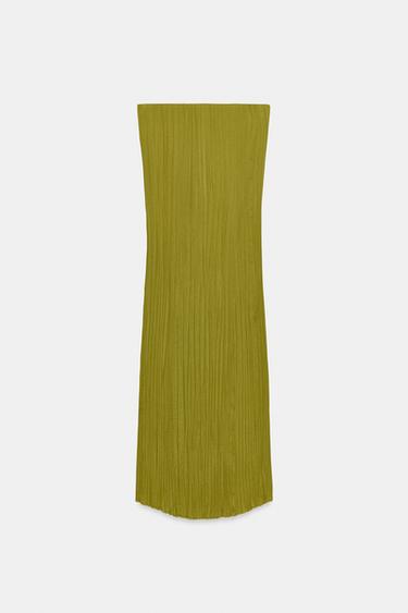 TEXTURED BANDEAU DRESS - Mid-green by Zara - Image 5