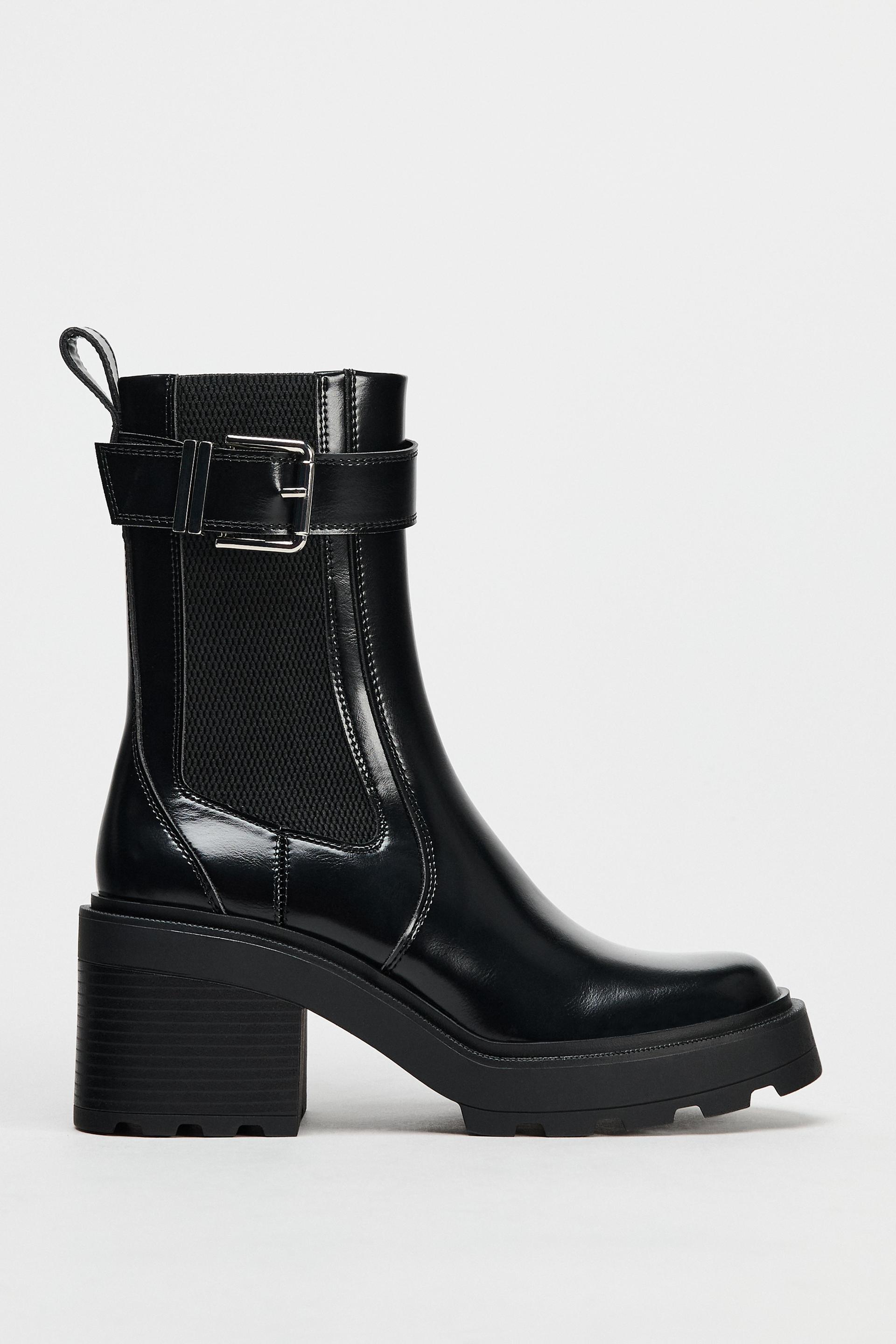 Botin zara fashion negro mujer