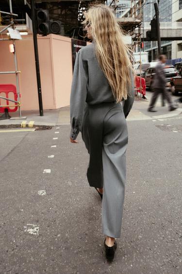 TROUSERS WITH BELT - Grey by Zara - Image 3