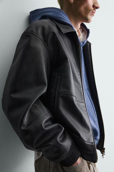 BLOUSON BOMBER MATIÈRE SYNTHÉTIQUE - Noir de Zara - Image 5