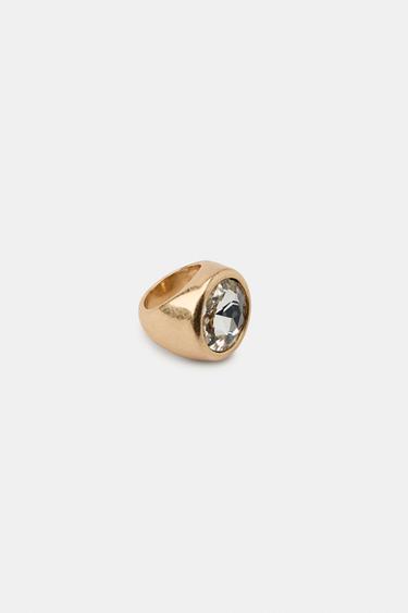 PACK OF JEWEL SIGNET RINGS - Golden by Zara - Image 2
