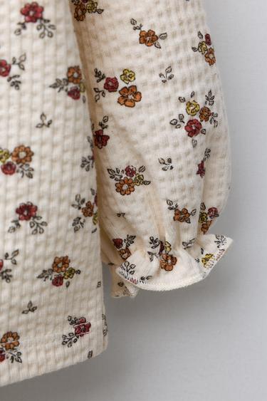 FLORAL GAUZE T-SHIRT - Ecru by Zara - Image 2