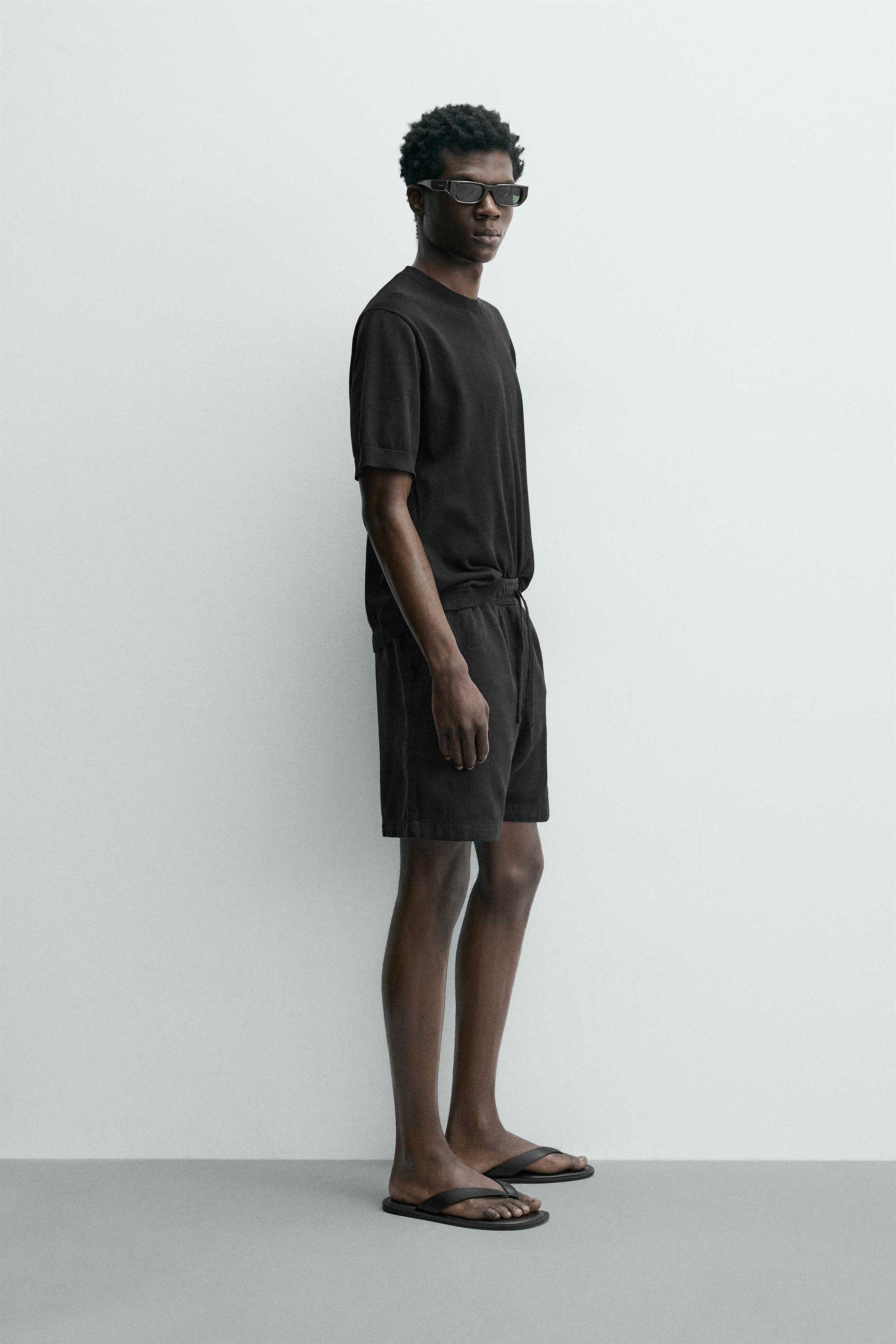 Мужские шорты Zara TEXTURED REGULAR FIT SHORTS — фото 4