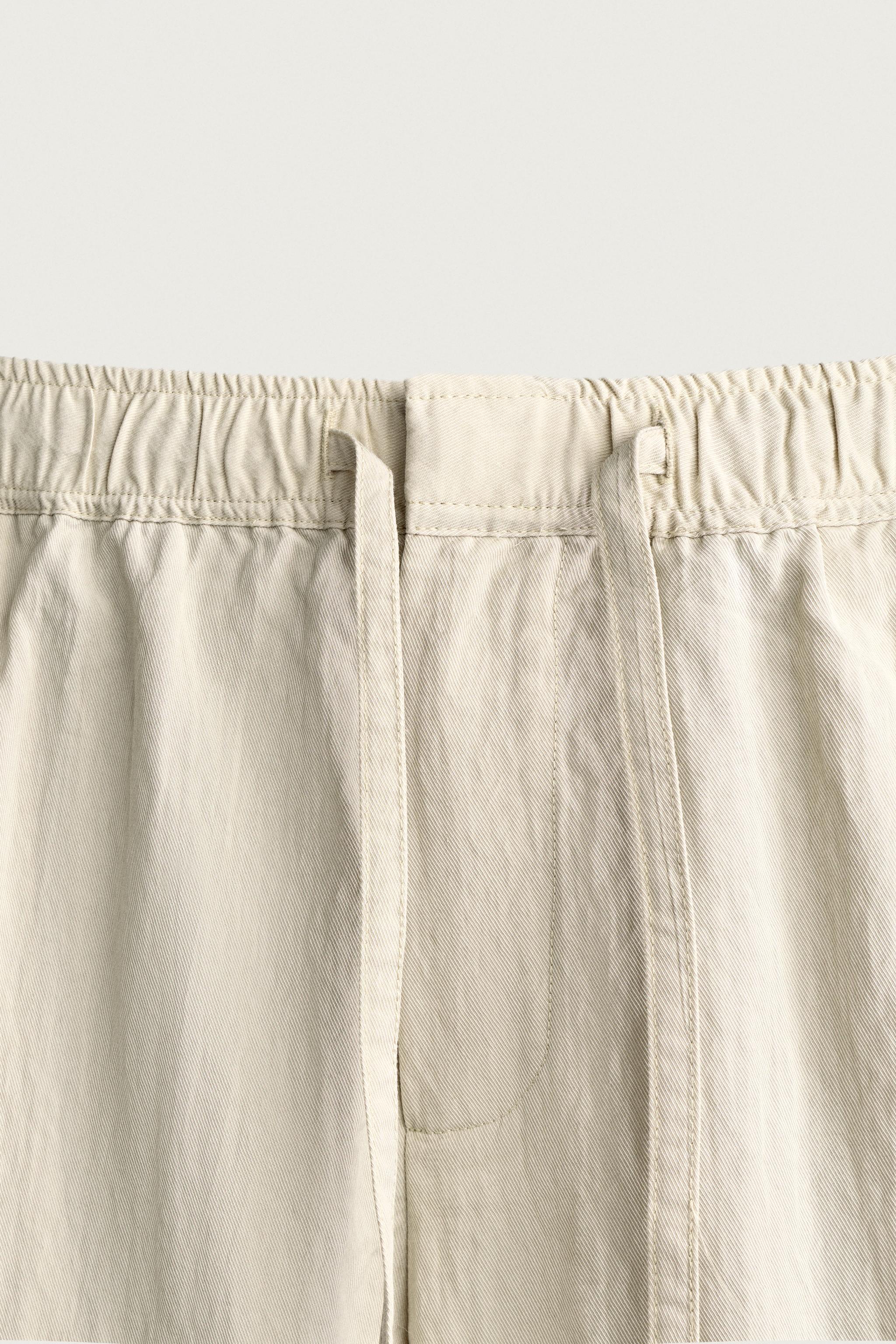 Мужские брюки Zara CRINKLED EFFECT TECHNICAL RELAXED FIT PANTS — фото 8