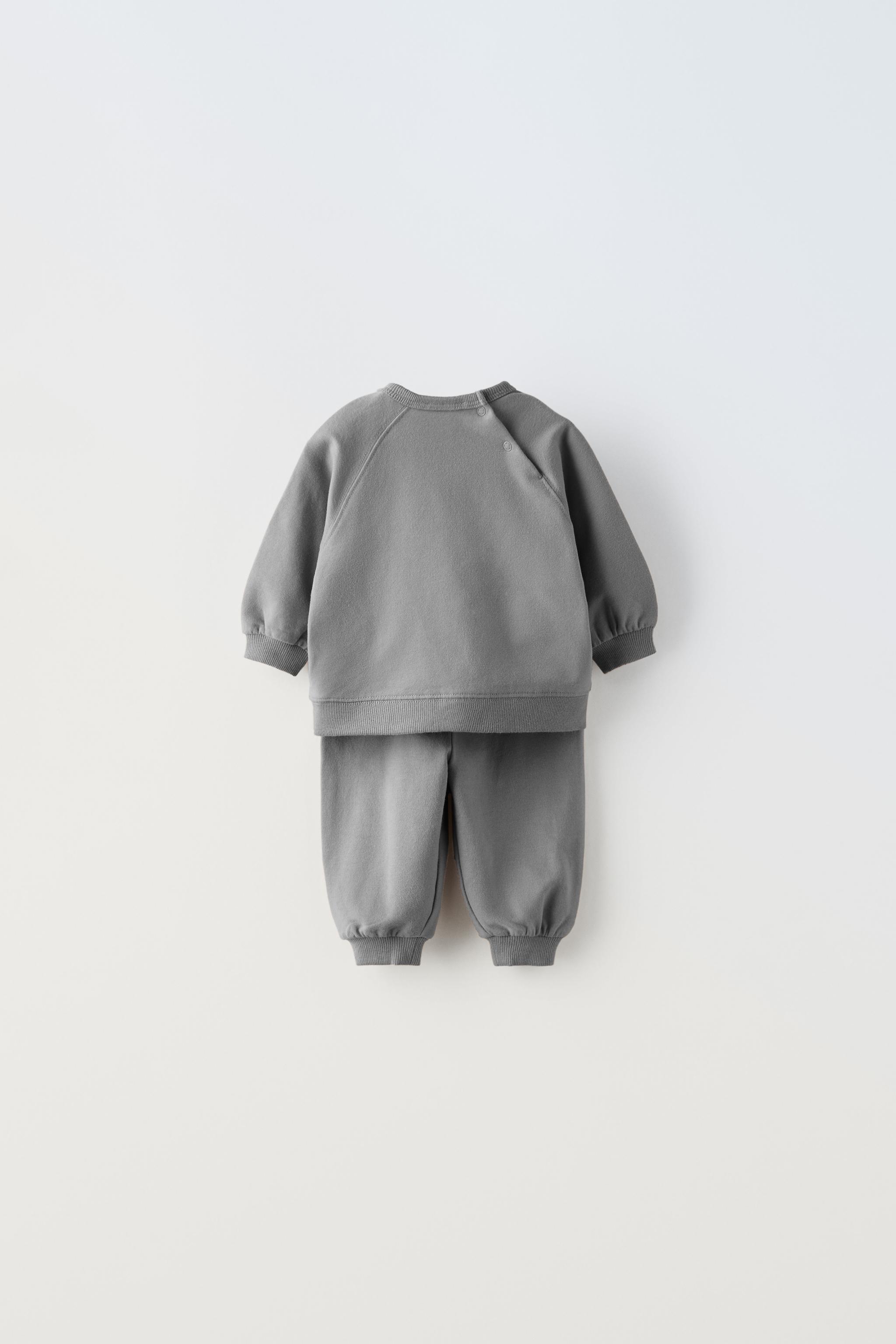 PLAIN PLUSH SLOGAN SWEATSHIRT AND TROUSERS CO ORD