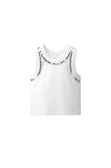 SEQUINNED TOP - White by Zara
