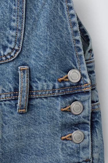 SALOPETTE EN DENIM WIDE LEG - Bleu de Zara - Image 3