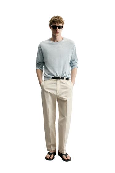 ΠΑΝΤΕΛΟΝΙ CHINO STRAIGHT FIT ΒΑΜΒΑΚΙ - ΛΙΝΟ - Χρώμα της άμμου του Zara