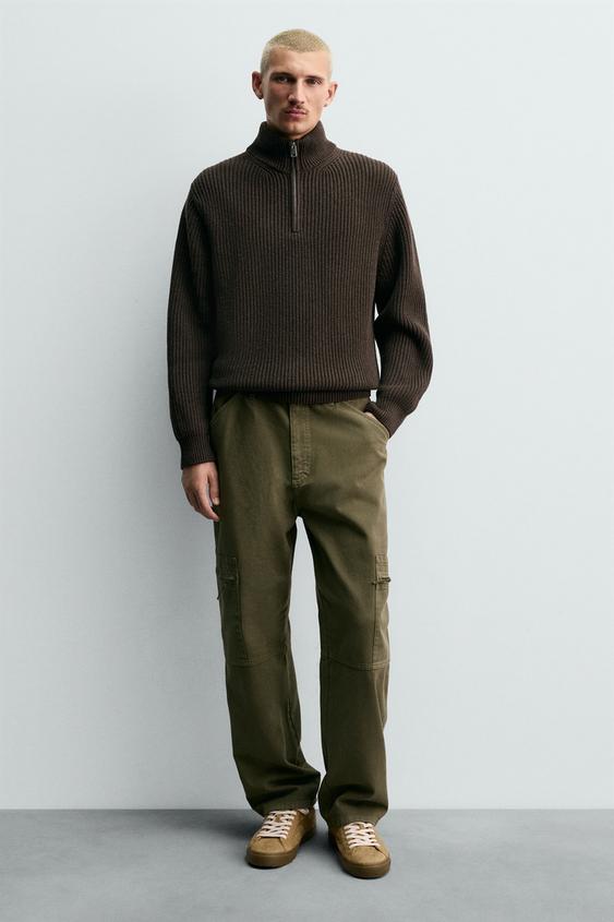 LEATHER TRAINERS - Camel Brown by Zara - Image 0
