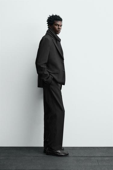 COSTUME 100% LAINE - Marron clair métal de Zara - Image 1