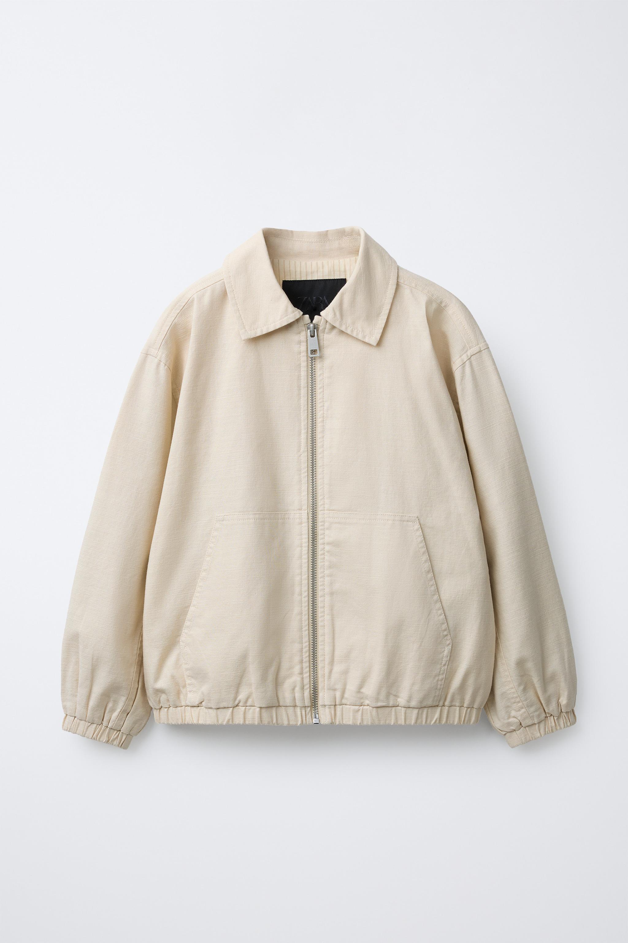 ウェスティ　ZARA リネン100% ボンバージャケット コットンリネンボンバージャケット - サンド | ZARA Japan / 日本