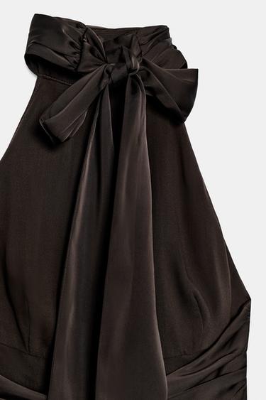 ROBE COURTE ASSOCIÉE À PAILLETTES - Marron de Zara - Image 7