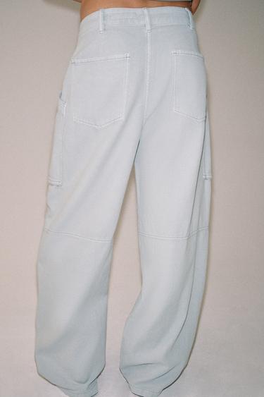 PANTALON CARGO ZW COLLECTION - Bleu clair de Zara - Image 2