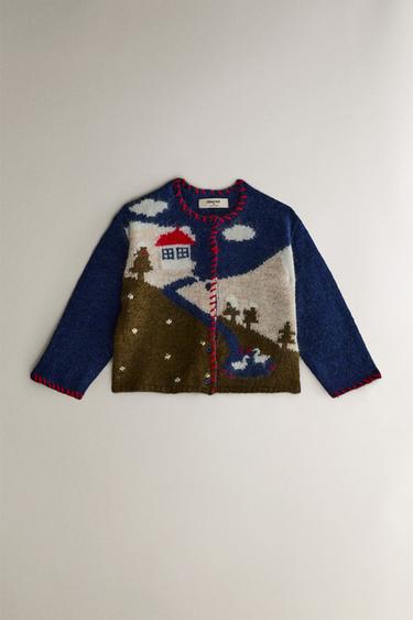 KINDERJACKE WEIHNACHTSLANDSCHAFT - Leuchtendes Blau von Zara - Bild 0