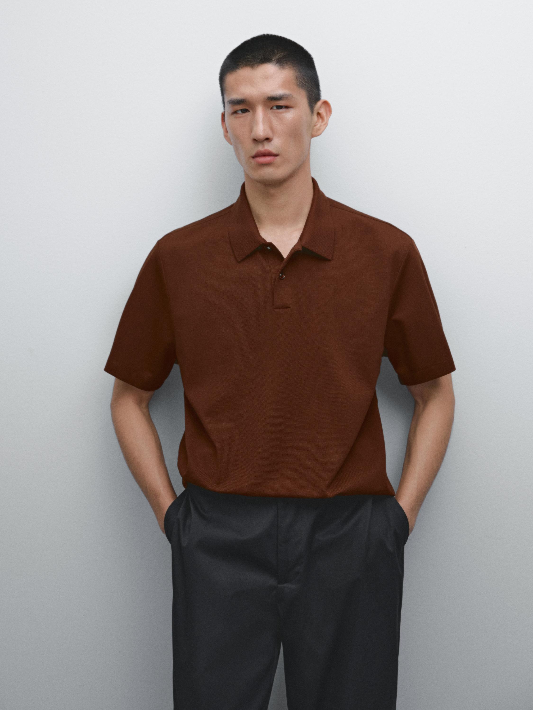 Polo micro-texturé 100 % coton